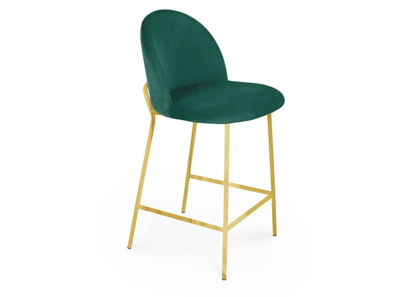 Lot de 2 tabourets de bar design en velours vert ARABEL
