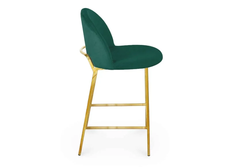 Lot de 2 tabourets de bar design en velours vert ARABEL