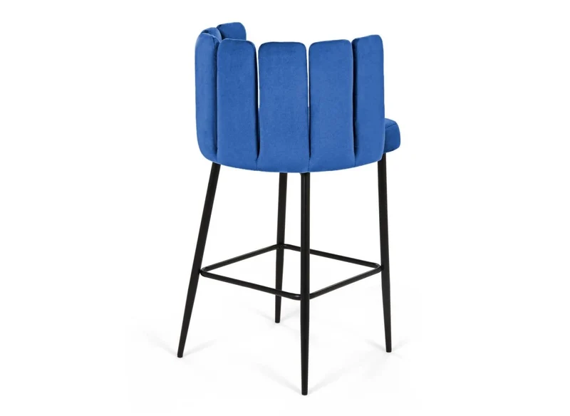 Lot de 2 tabourets de bar design en velours bleu DEBBY