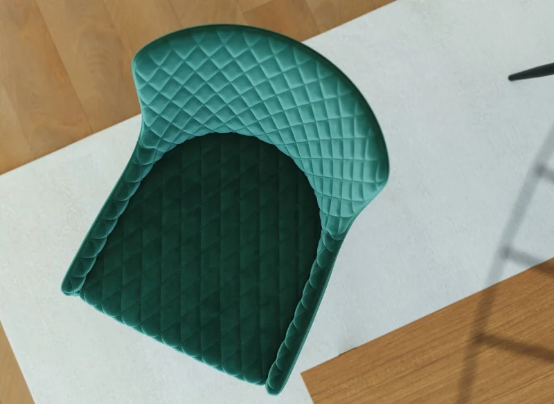 Lot de 2 chaises design en velours vert JENNY