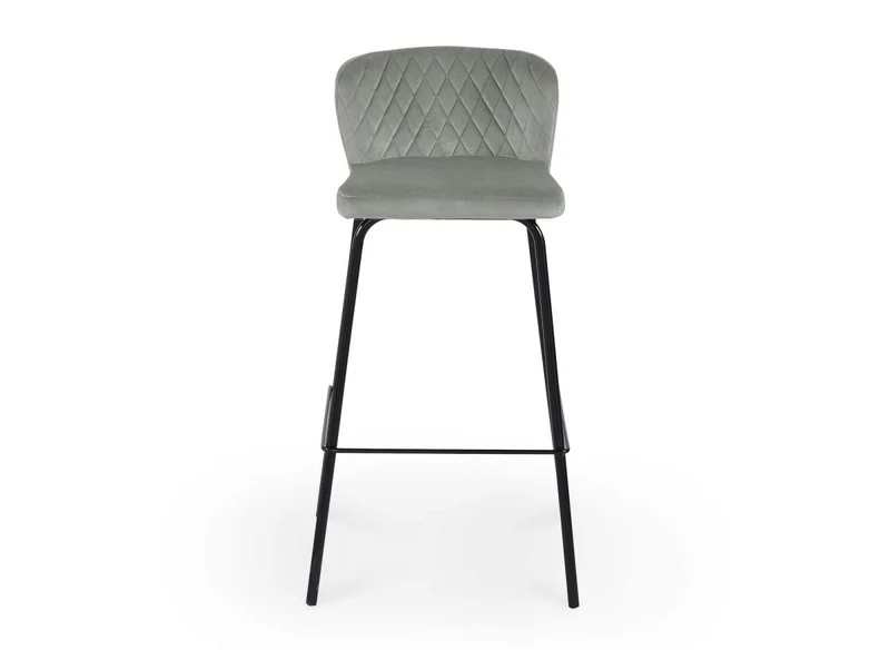 Lot de 2 tabourets de bar design en velours gris BOSCO