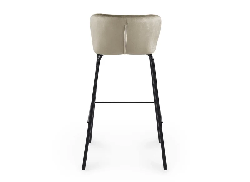 Lot de 2 tabourets de bar design en velours beige BOSCO