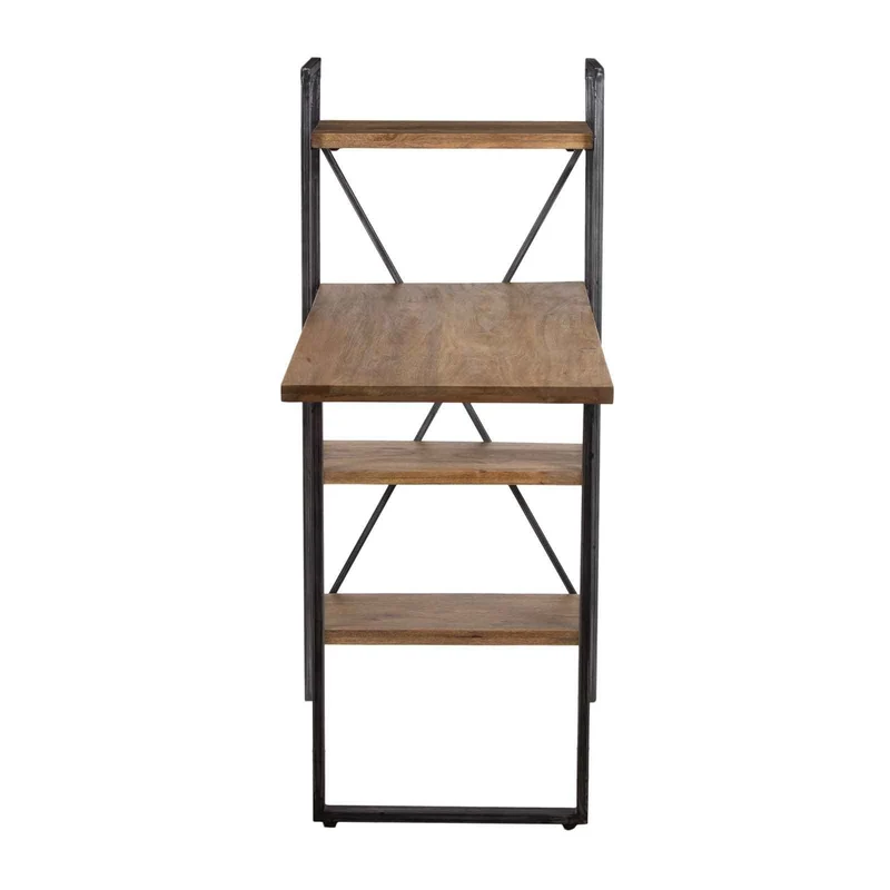 Bureau avec étagère en bois massif manguier - Stockholm