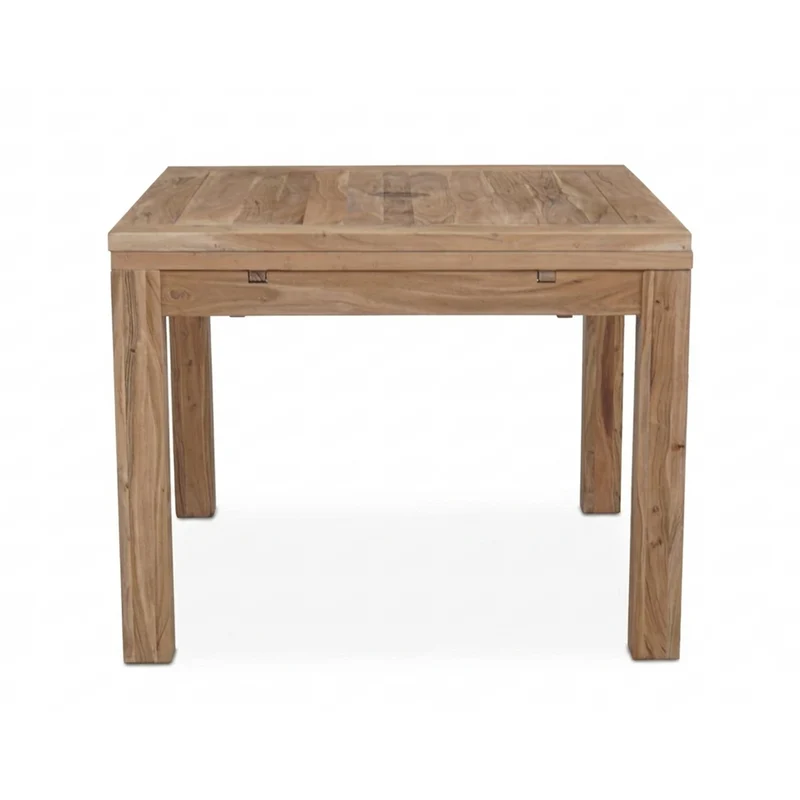 Table carrée à rallonges 100x100cm naturelle | Acacia Gordon