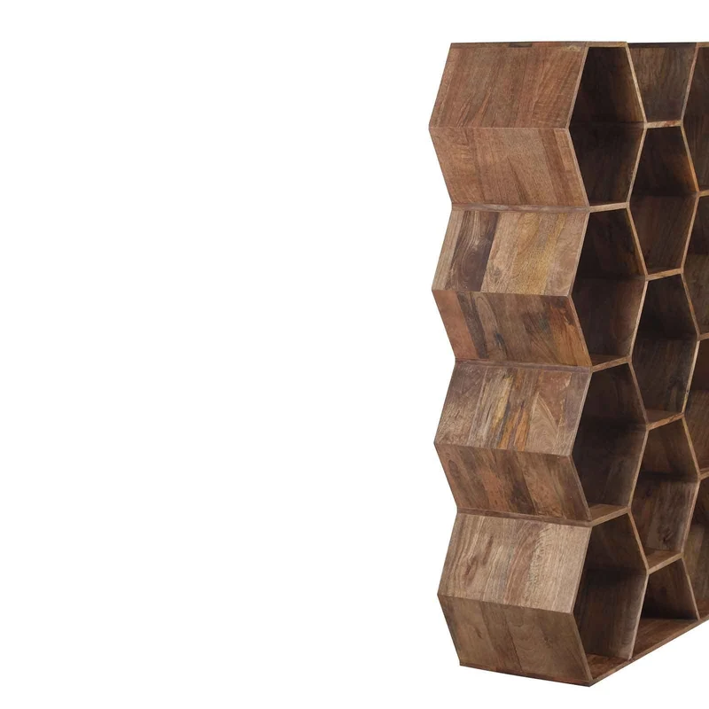 Grande étagère hexagonale | Bois de manguier