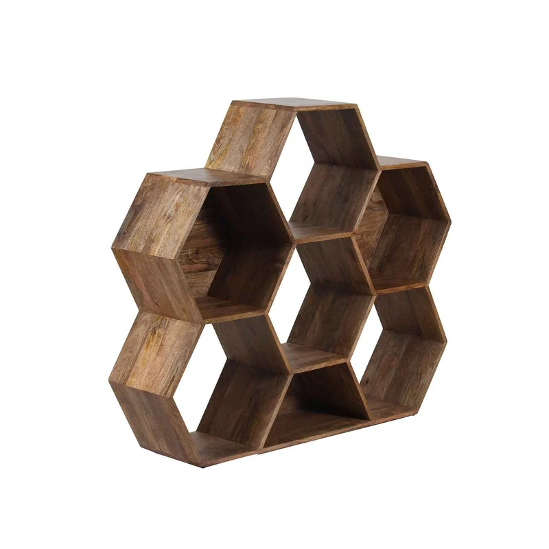 Petite étagère hexagonale | Bois de manguier