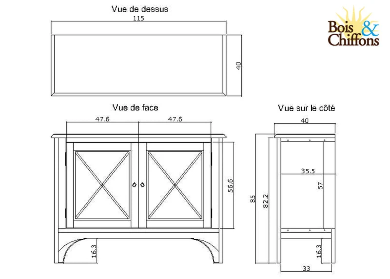Petit buffet 2 portes | Manguier Pondicherry