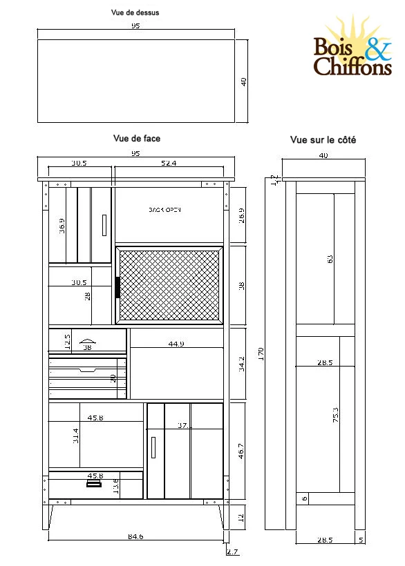 Bibliothèque à tiroirs | Manguier Farm II