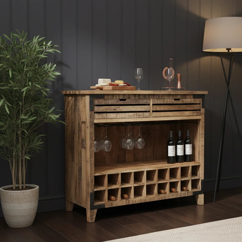 Meuble bar 2 tiroirs | Manguier Farm II
