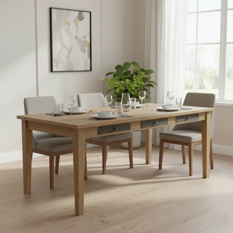 Table de repas 6 tiroirs | Manguier Farm II
