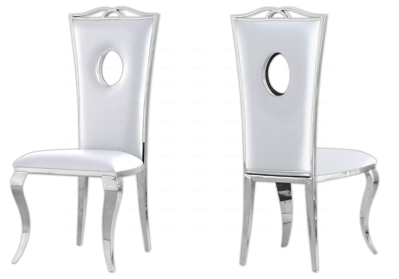 Ensemble table verre noir et 4 chaises argent – Neo