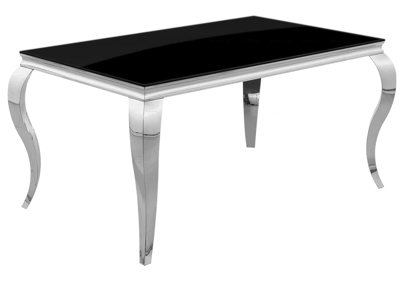 Salle à manger complète verre noir argent – Neo