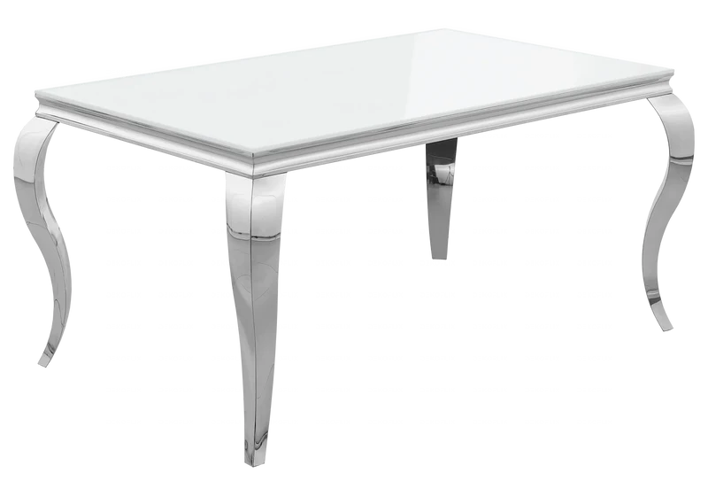 Salle à manger complète verre blanc argent – Neo
