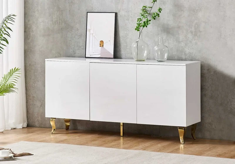 Buffet blanc laqué doré - Axel