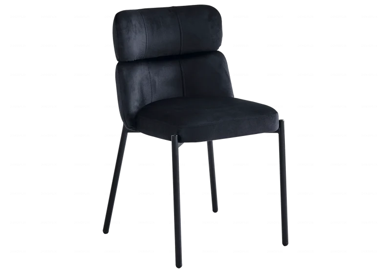 Table ovale pierre noir et 4 chaises noir – Nora