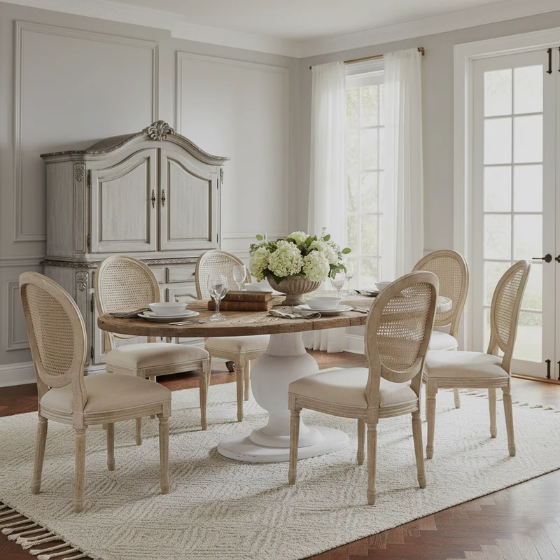 Table à manger ovale plateau bois brut pied blanc | Manguier Aberdine