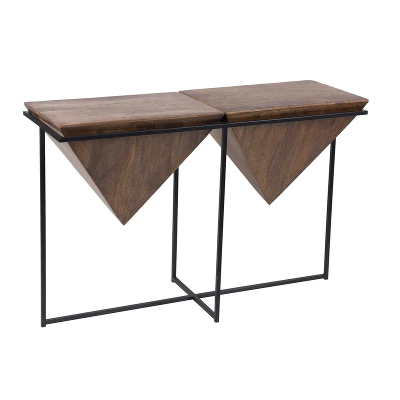 Console pyramide bois et métal | Manguier Sirocco