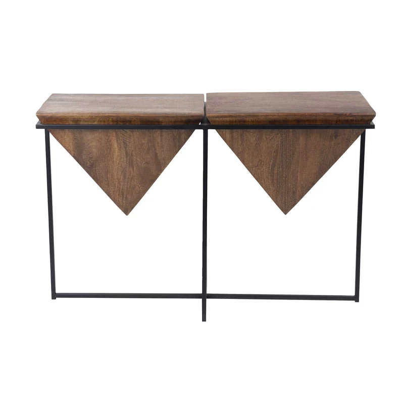 Console pyramide bois et métal | Manguier Sirocco