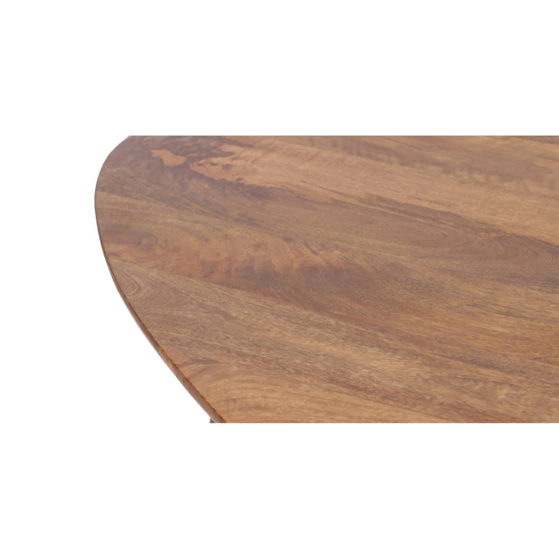 Table basse elliptique en manguier massif