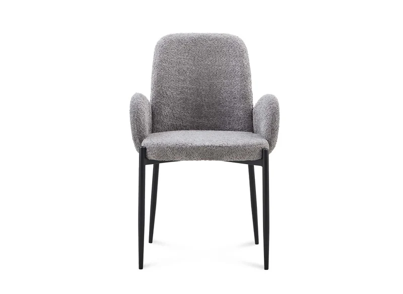 Lot de 2 chaises effet peau de mouton gris KAMILIA