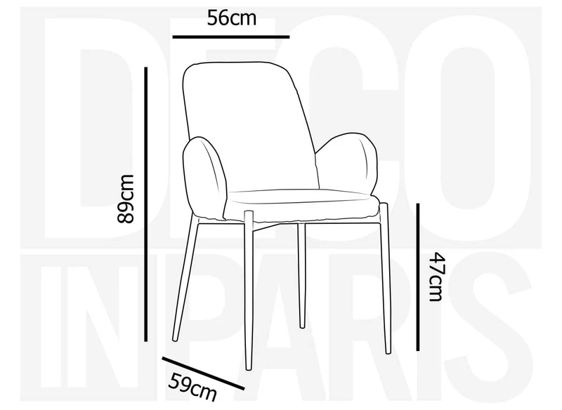 Lot de 2 chaises effet peau de mouton gris KAMILIA
