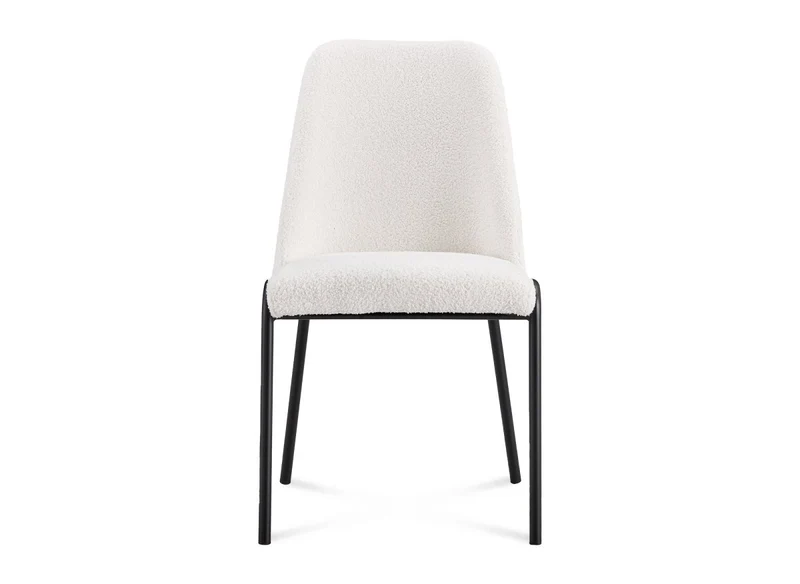 Lot de 2 chaises effet peau de mouton blanc APRIL