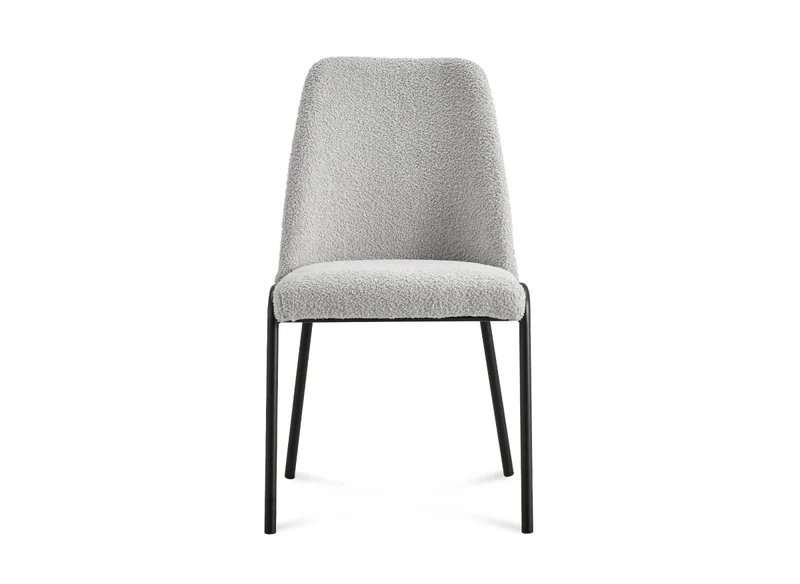Lot de 2 chaises effet peau de mouton gris APRIL