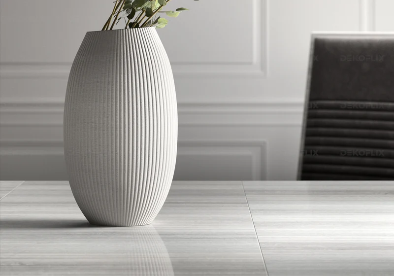 Chaise similicuir gris et dos laqué gris argent - Mia