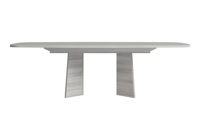 Table à manger extensible ou fixe gris laquée - Mia