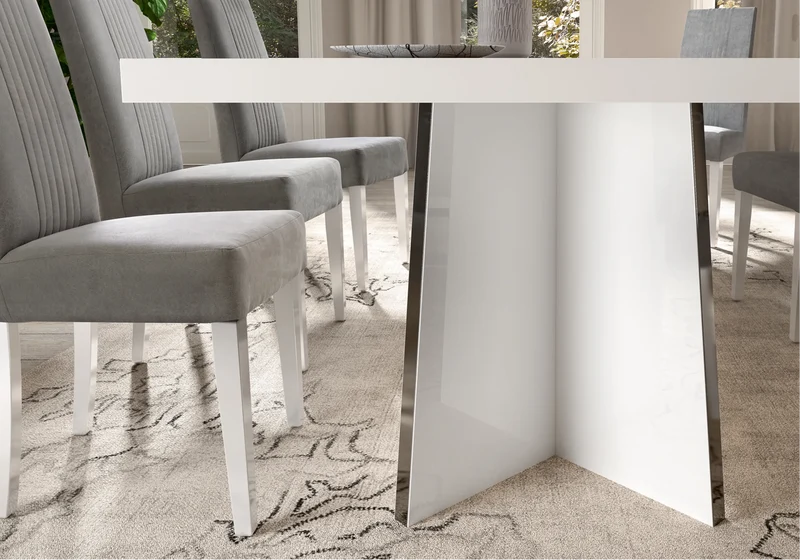 Table à manger extensible ou fixe marbre gris - Mara