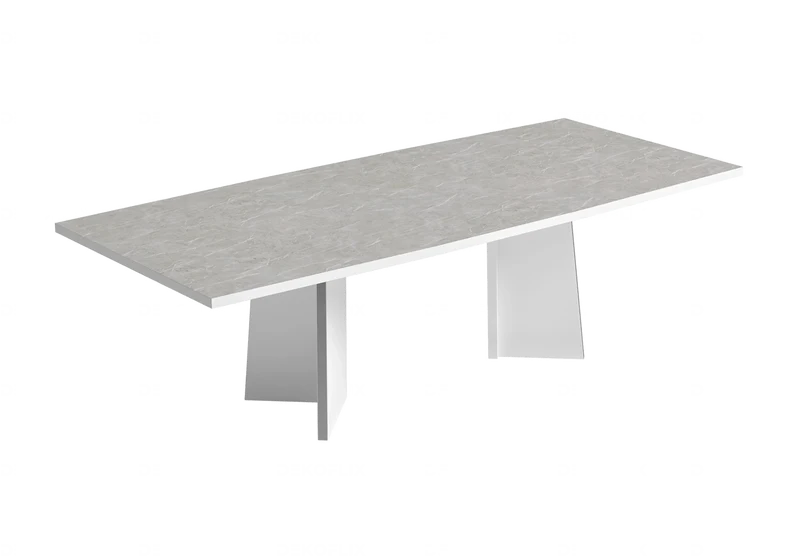 Table à manger extensible ou fixe marbre gris - Mara