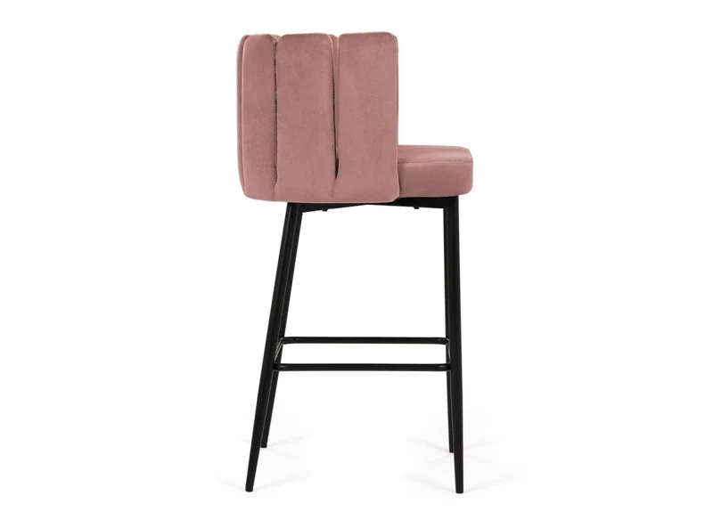 Lot de 2 tabourets de bar design en velours rose DEBBY