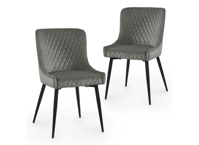 Lot de 2 chaises design en velours gris JENNY