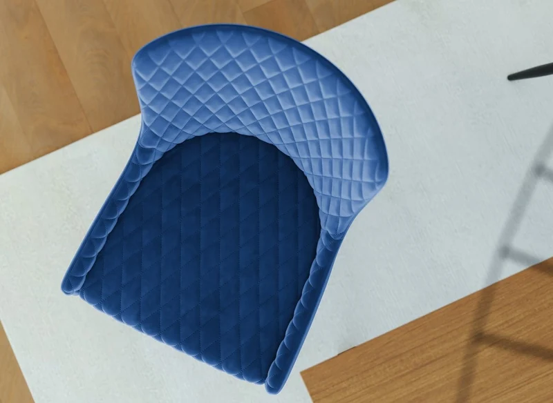 Lot de 2 chaises design en velours bleu JENNY