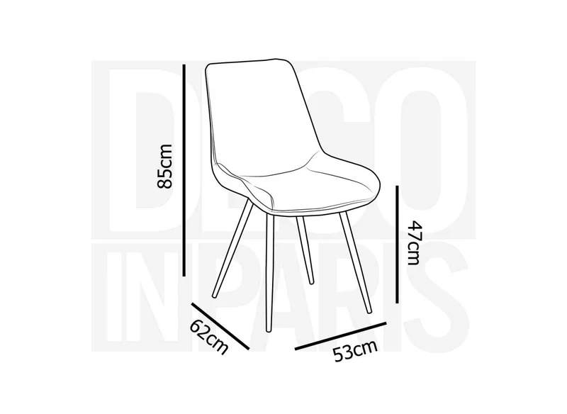 Lot de 2 chaises design en velours rose YOLA