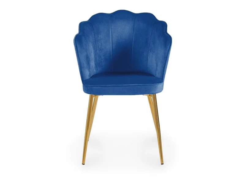 Lot de 2 chaises design en velours bleu GARANCE
