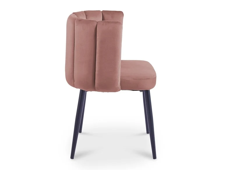 Lot de 2 chaises design en velours rose DEBBY