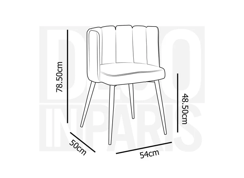 Lot de 2 chaises design en velours rose DEBBY