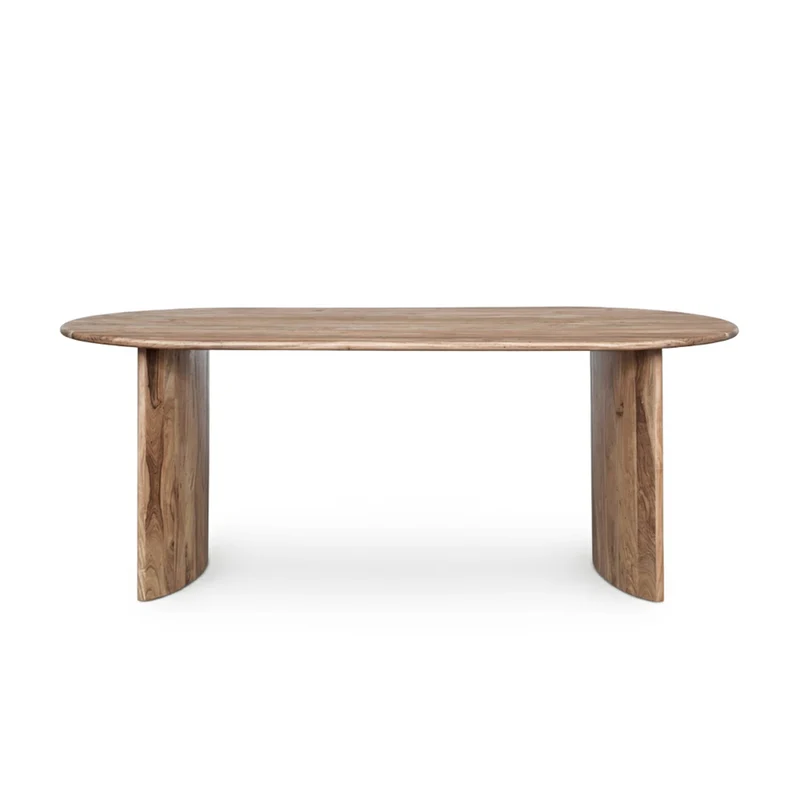 Table à manger bord arrondi | Acacia Ellipse Naturel