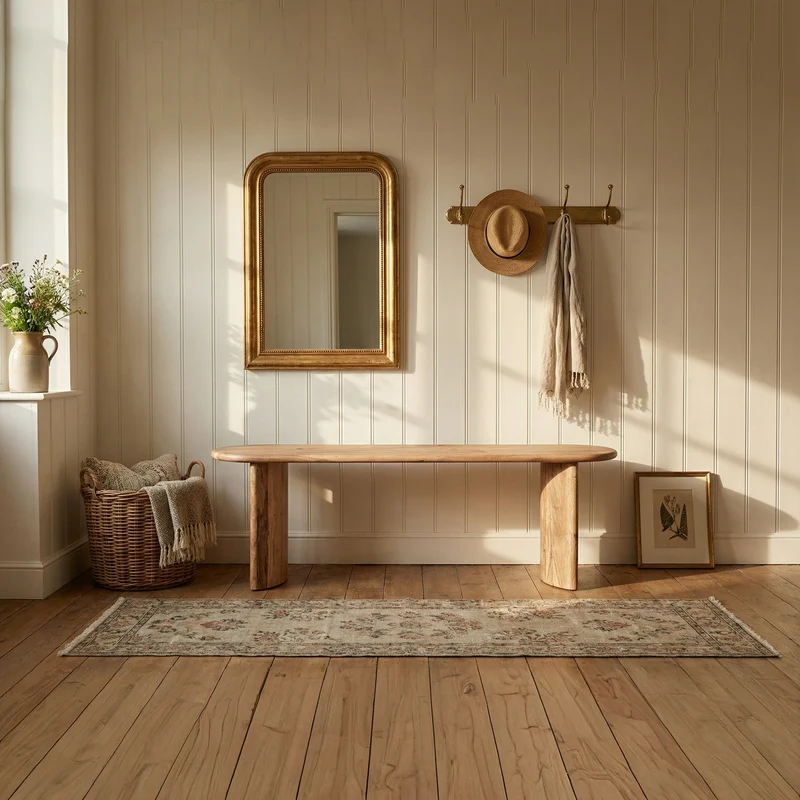Banc arrondi bois massif | Acacia Ellipse Naturel