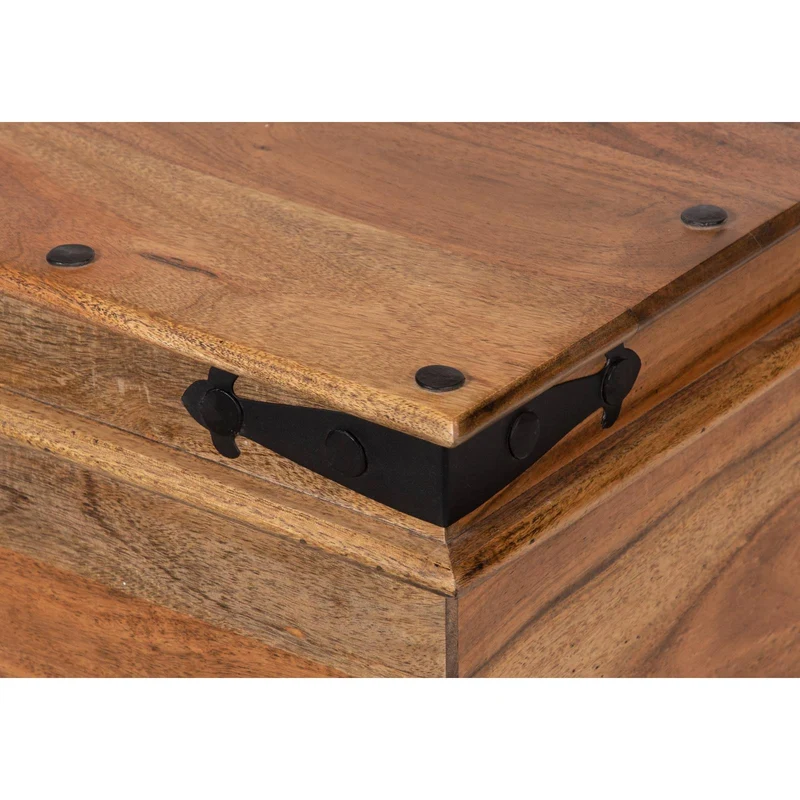 Table basse coffre carrée en acacia massif