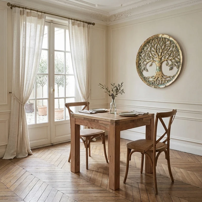 Table carrée à rallonges 70x70cm naturelle | Acacia Gordon