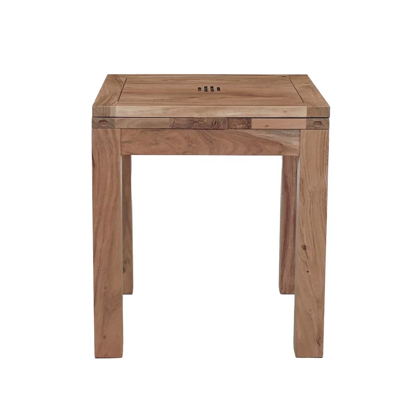 Table carrée à rallonges 70x70cm naturelle | Acacia Gordon