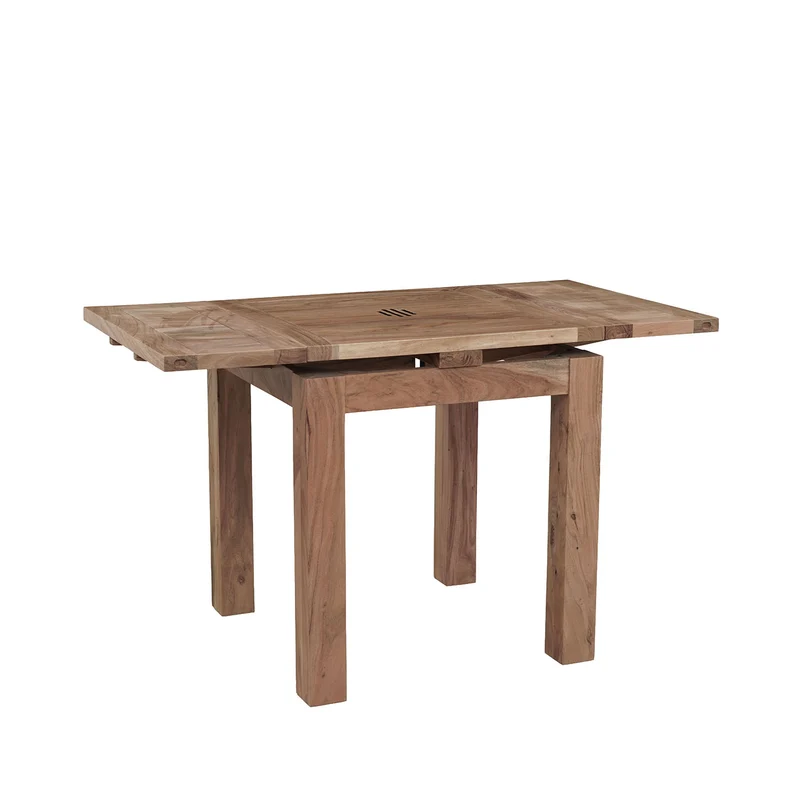 Table carrée à rallonges 70x70cm naturelle | Acacia Gordon