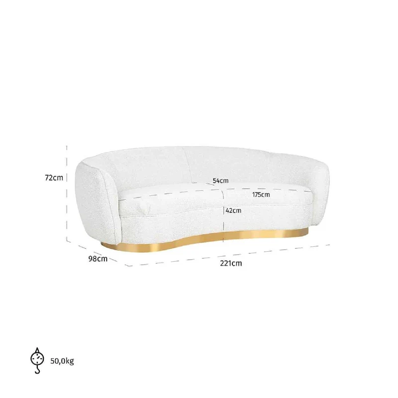 Canapé Waylon blanc Bouclé (Copenhagen 900 Bouclé blanc)