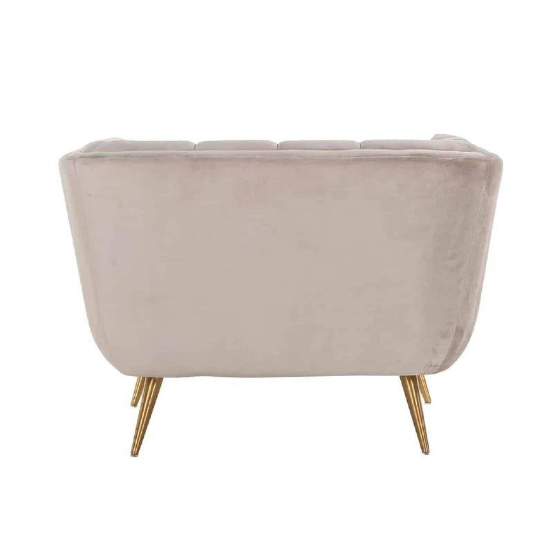Fauteuil Huxley Khaki velours / brossé or (Quartz Khaki 903)