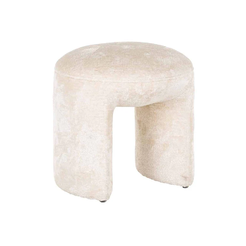 Pouf Fargo blanc chenille (Bergen 900 blanc chenille)