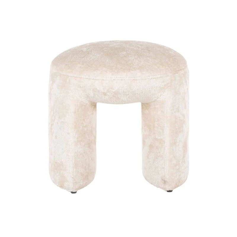 Pouf Fargo blanc chenille (Bergen 900 blanc chenille)