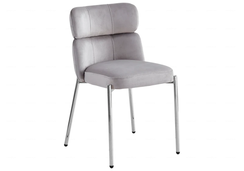 Table ovale marbre blanc et 4 chaises argent – Nora