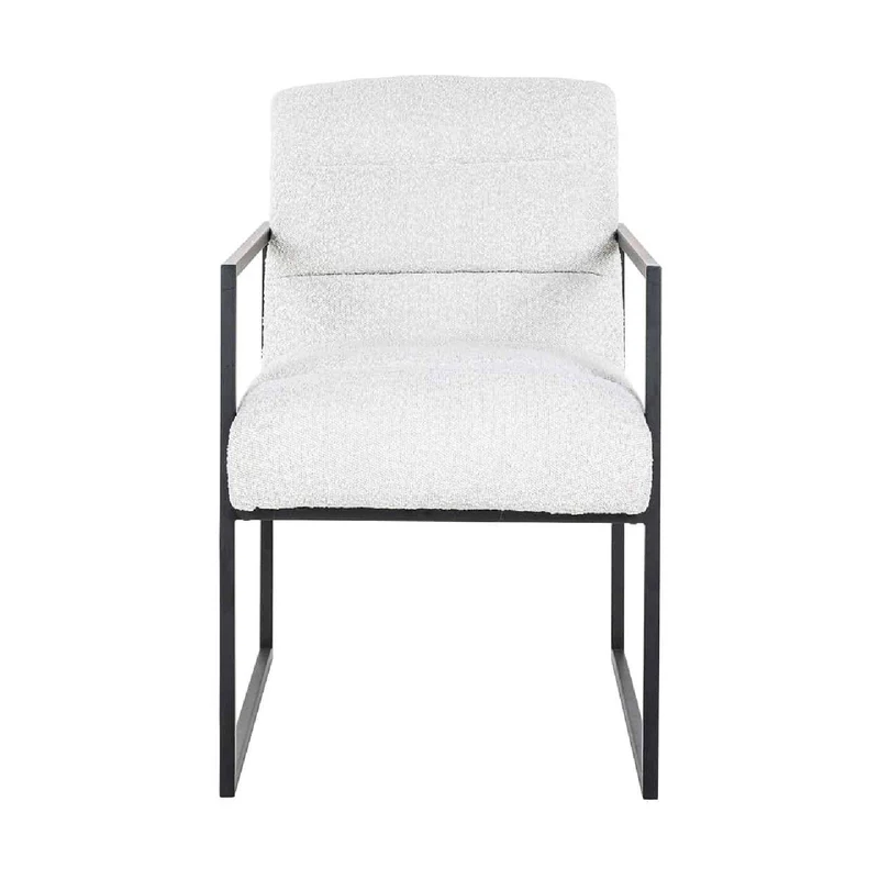 Chaise Lizzy blanc Bouclé / noir (Copenhagen 900 Bouclé blanc)